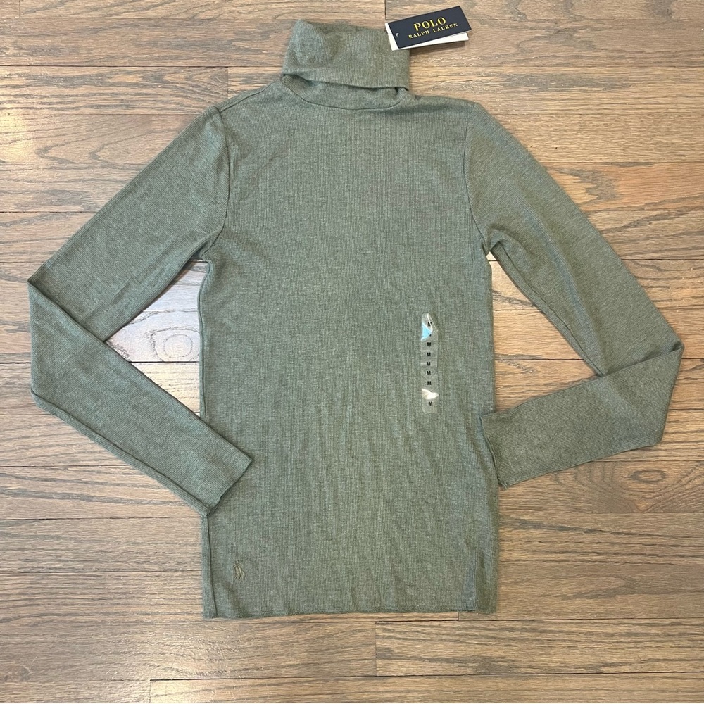 Polo Ralph Lauren Green Turtleneck Long Sleeve Ribbed Women’s Medium